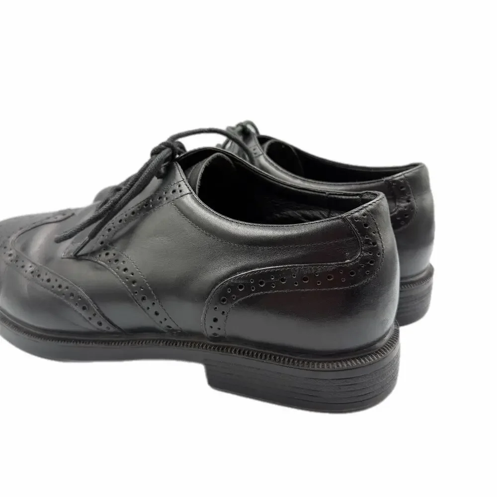 Propet Men's 10.5 XX WIDE Wall Street Black Leather Lace Up Office Work Oxfords